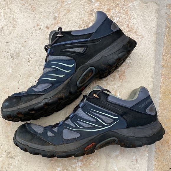 Salomon Womens Ellipse GTX Sz 9.5 Trail Running Hiking Shoes Sneakers Gray blue - Picture 4 of 9